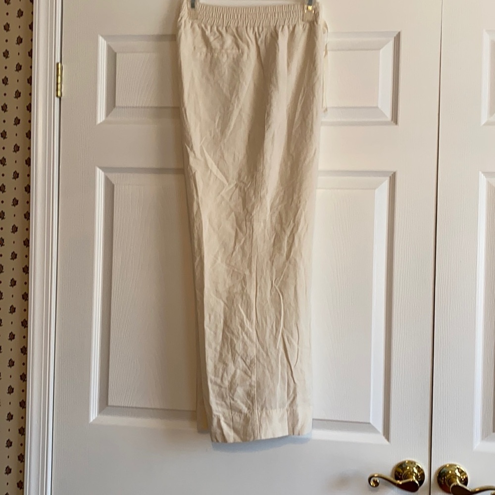 Cream colored linen pants